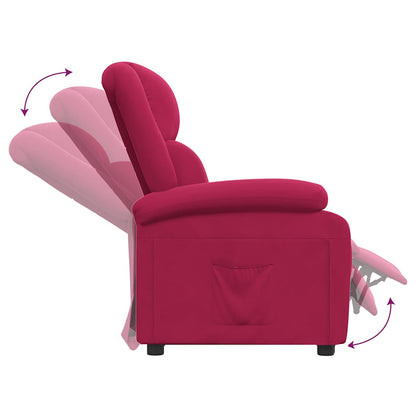Recliner Chair Wine Red Velvet