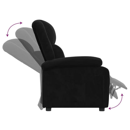 Recliner Chair Black Velvet