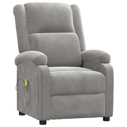 Massage Chair Light Grey Velvet