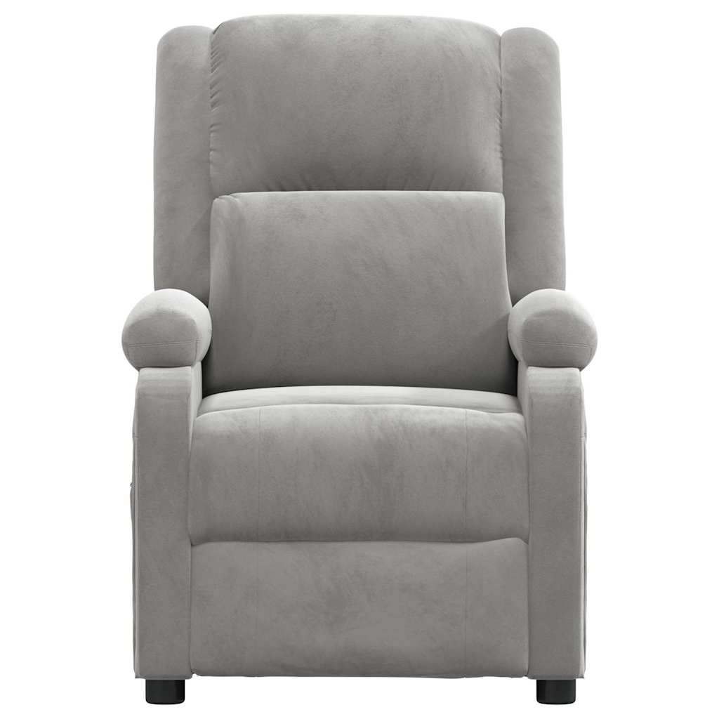 Massage Chair Light Grey Velvet