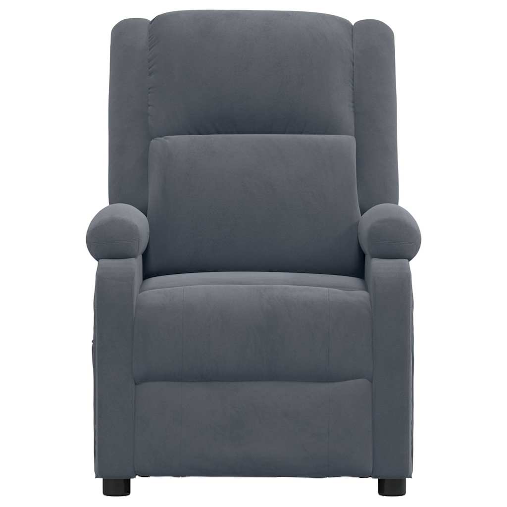 Massage Chair Dark Grey Velvet