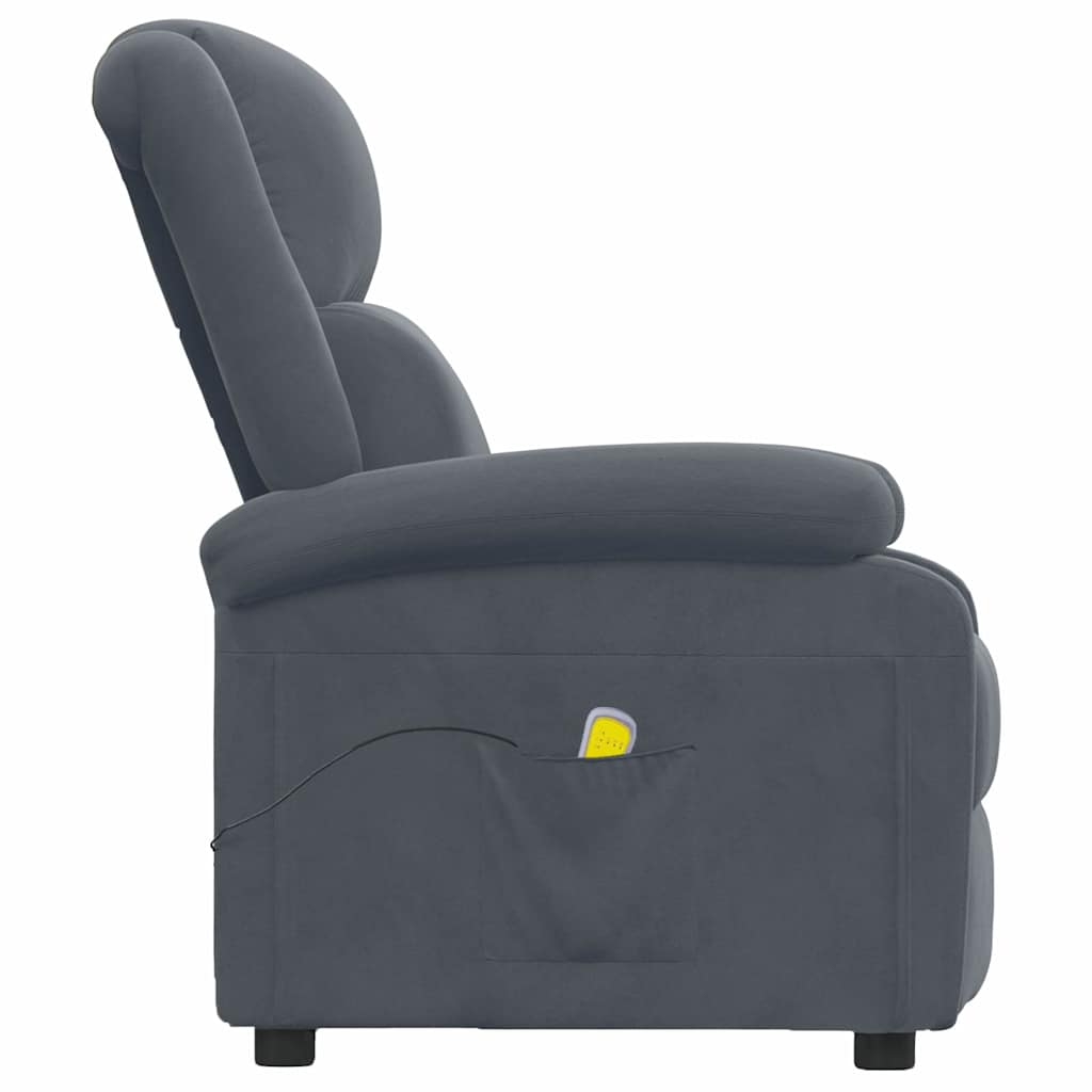 Massage Chair Dark Grey Velvet