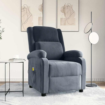 Massage Chair Dark Grey Velvet