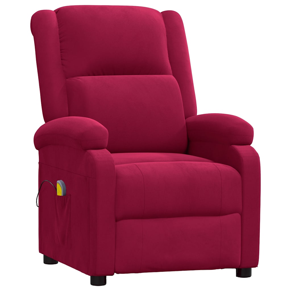 Massage Chair Wine Red Velvet
