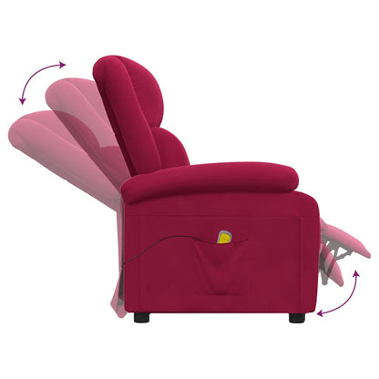 Massage Chair Wine Red Velvet