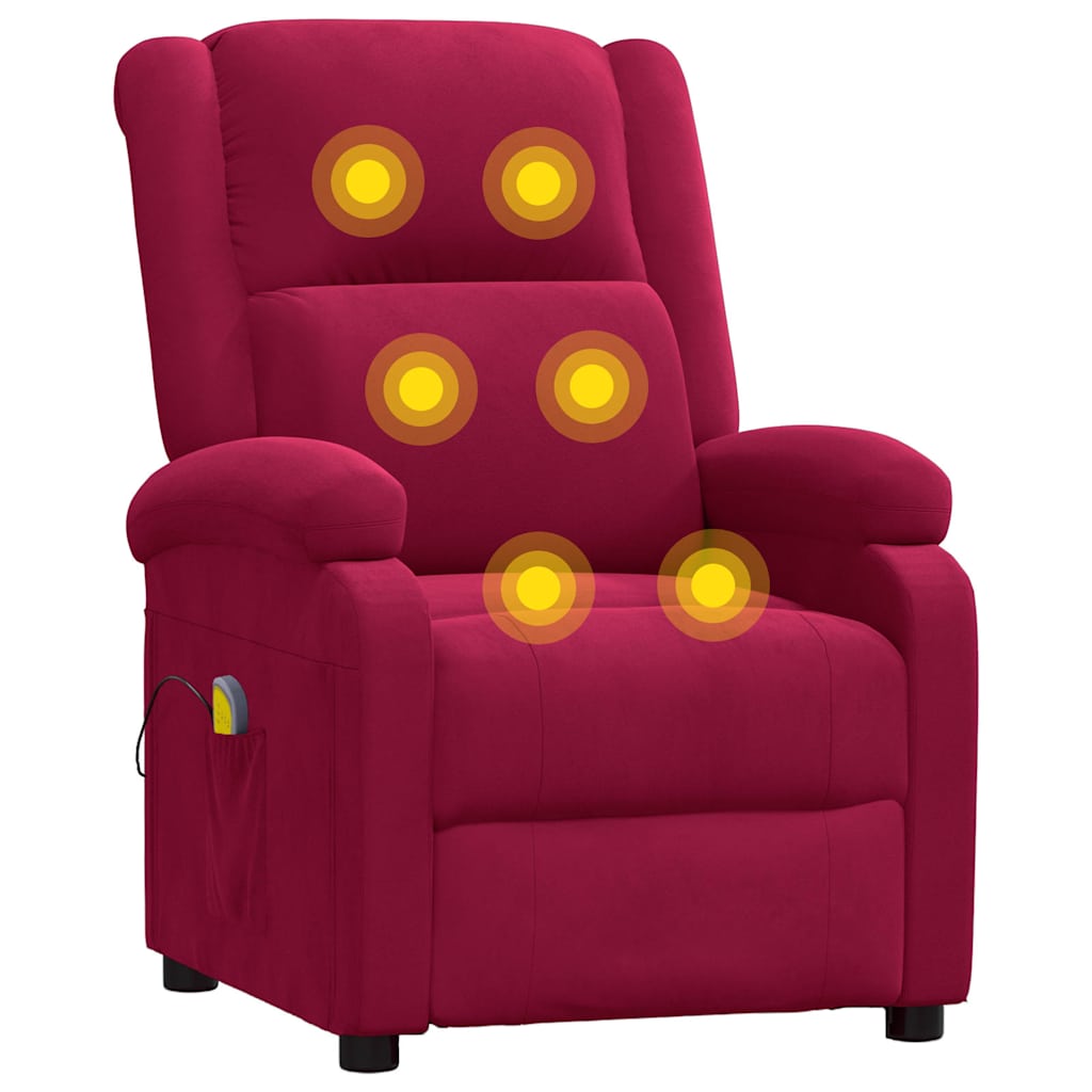 Massage Chair Wine Red Velvet