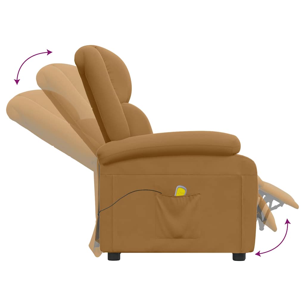 Massage Chair Brown Velvet