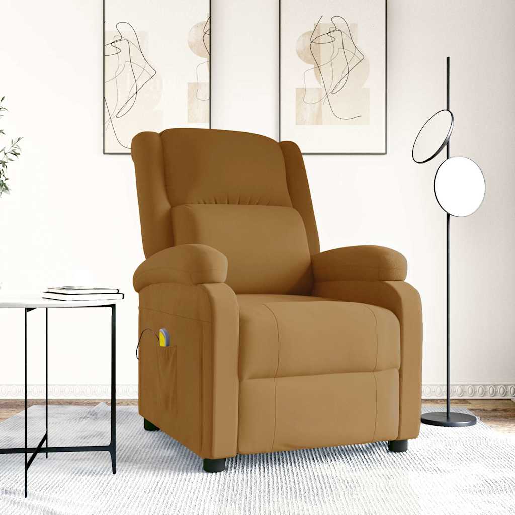 Massage Chair Brown Velvet