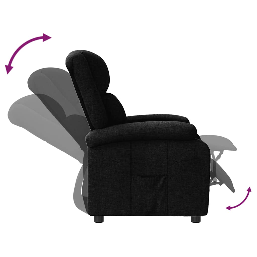 Recliner Chair Black Fabric
