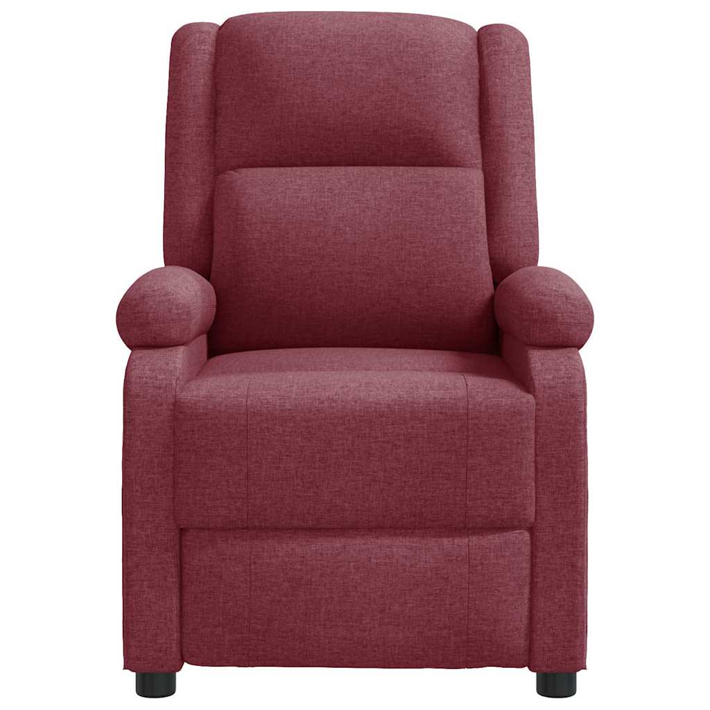 Recliner Chair Wine Red Fabric