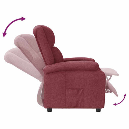Recliner Chair Wine Red Fabric