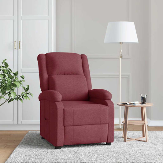 Recliner Chair Wine Red Fabric