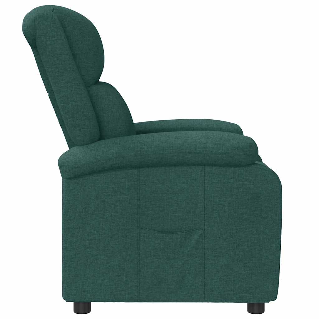 Recliner Chair Dark Green Fabric