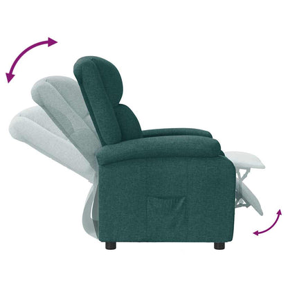 Recliner Chair Dark Green Fabric