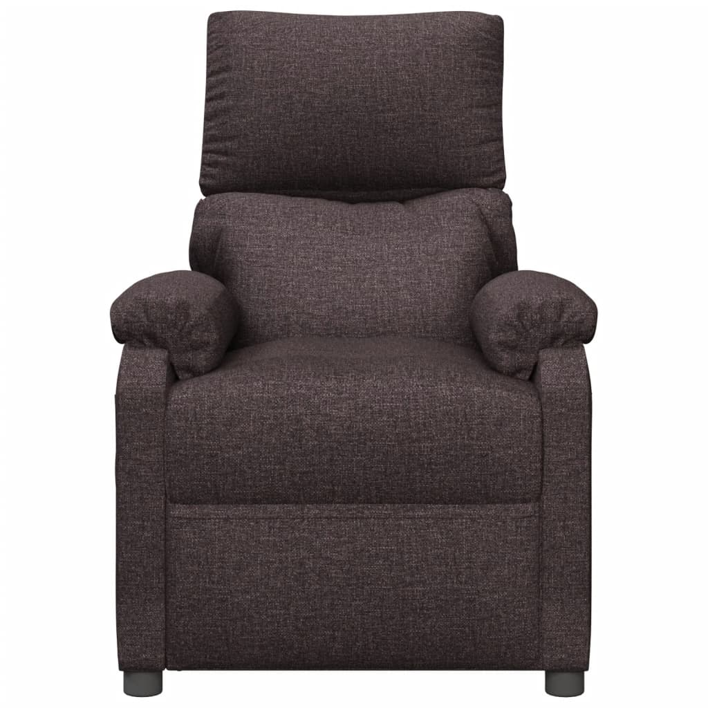 Recliner Chair Dark Brown Fabric