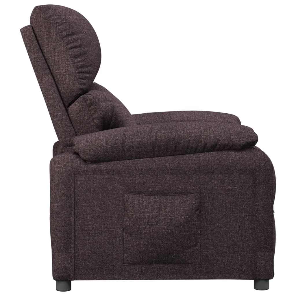 Recliner Chair Dark Brown Fabric