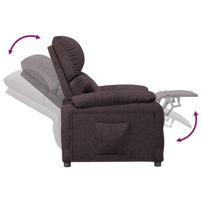 Recliner Chair Dark Brown Fabric