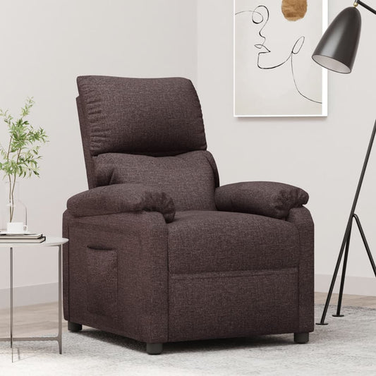 Recliner Chair Dark Brown Fabric