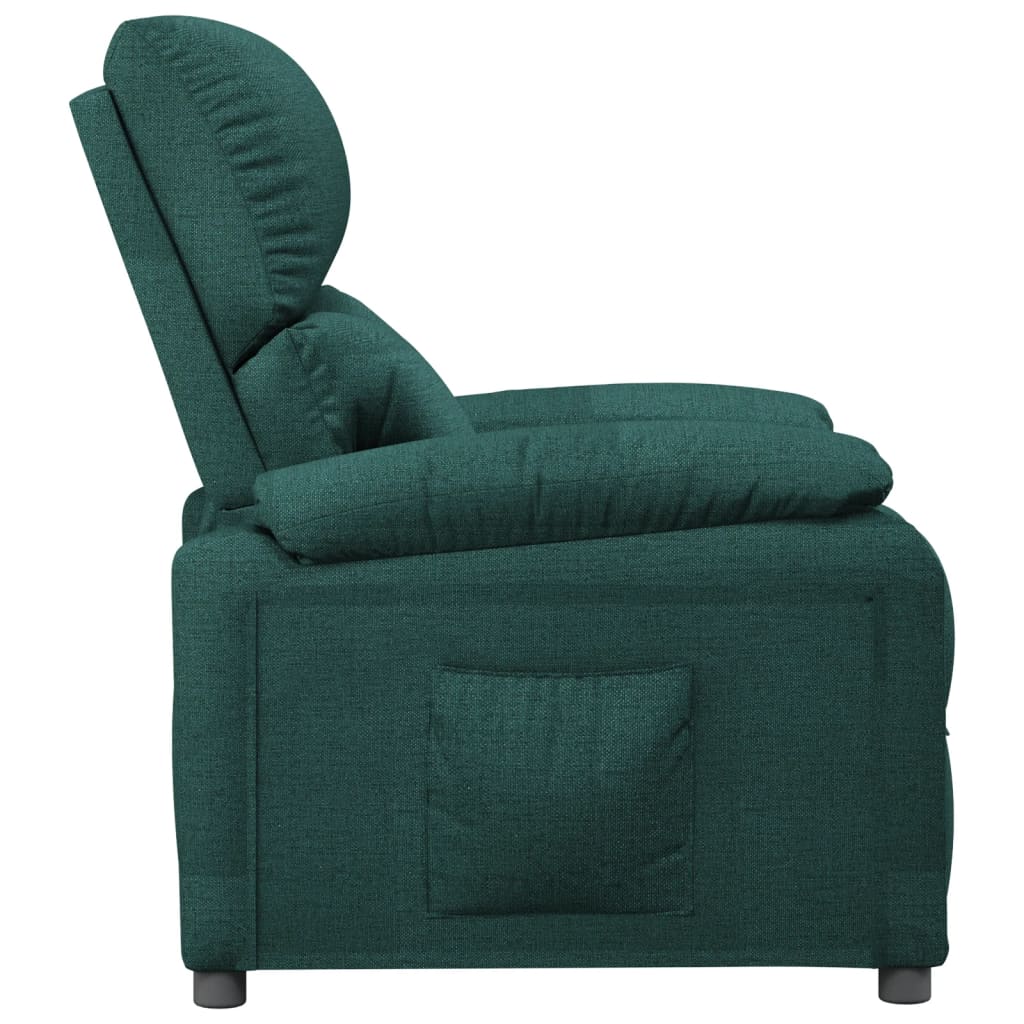 Recliner Chair Dark Green Fabric