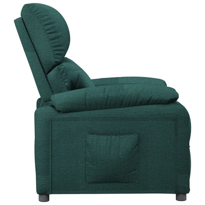 Recliner Chair Dark Green Fabric