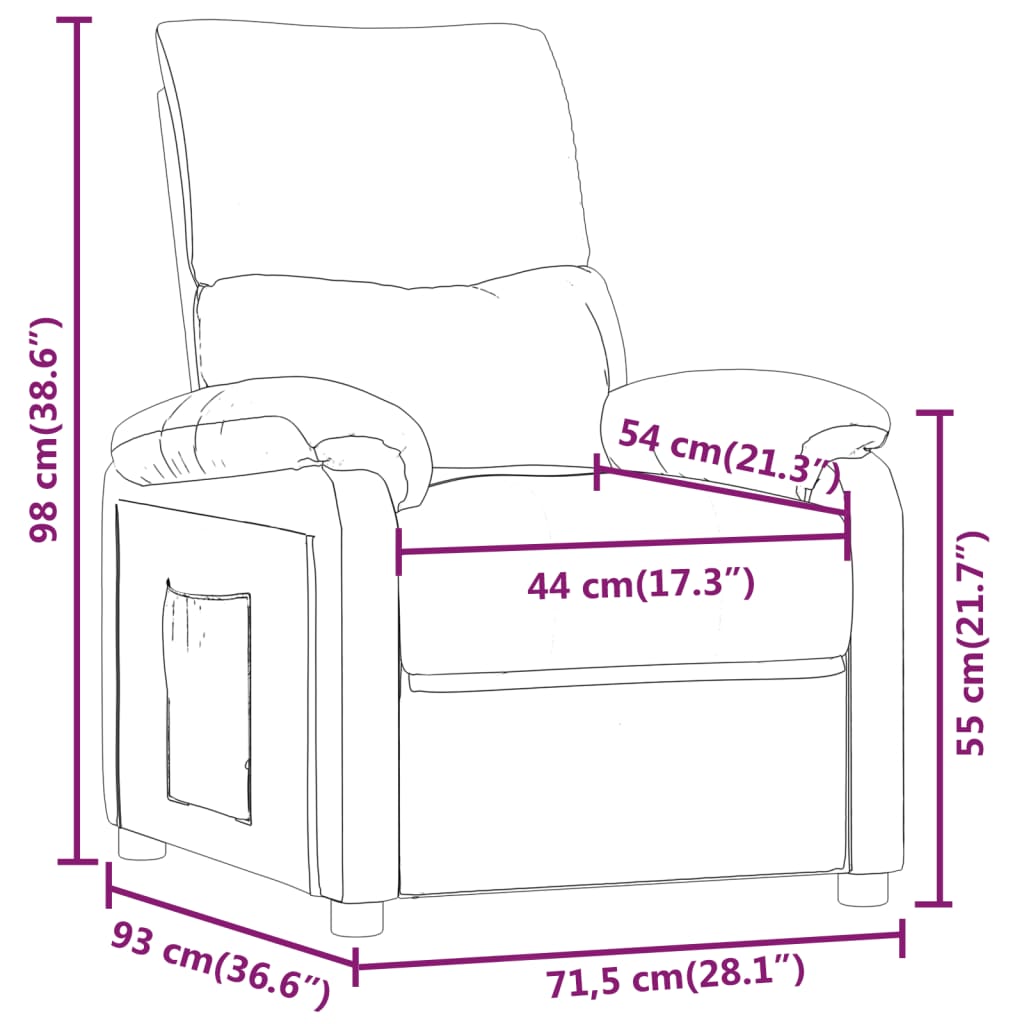 Recliner Chair Dark Green Fabric