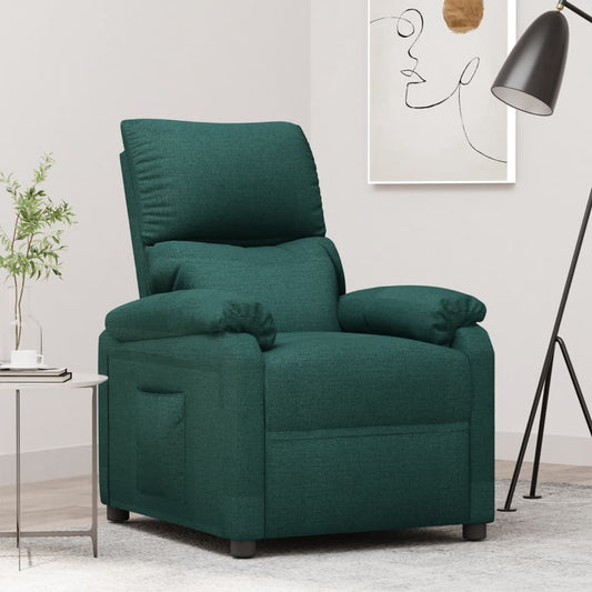 Recliner Chair Dark Green Fabric