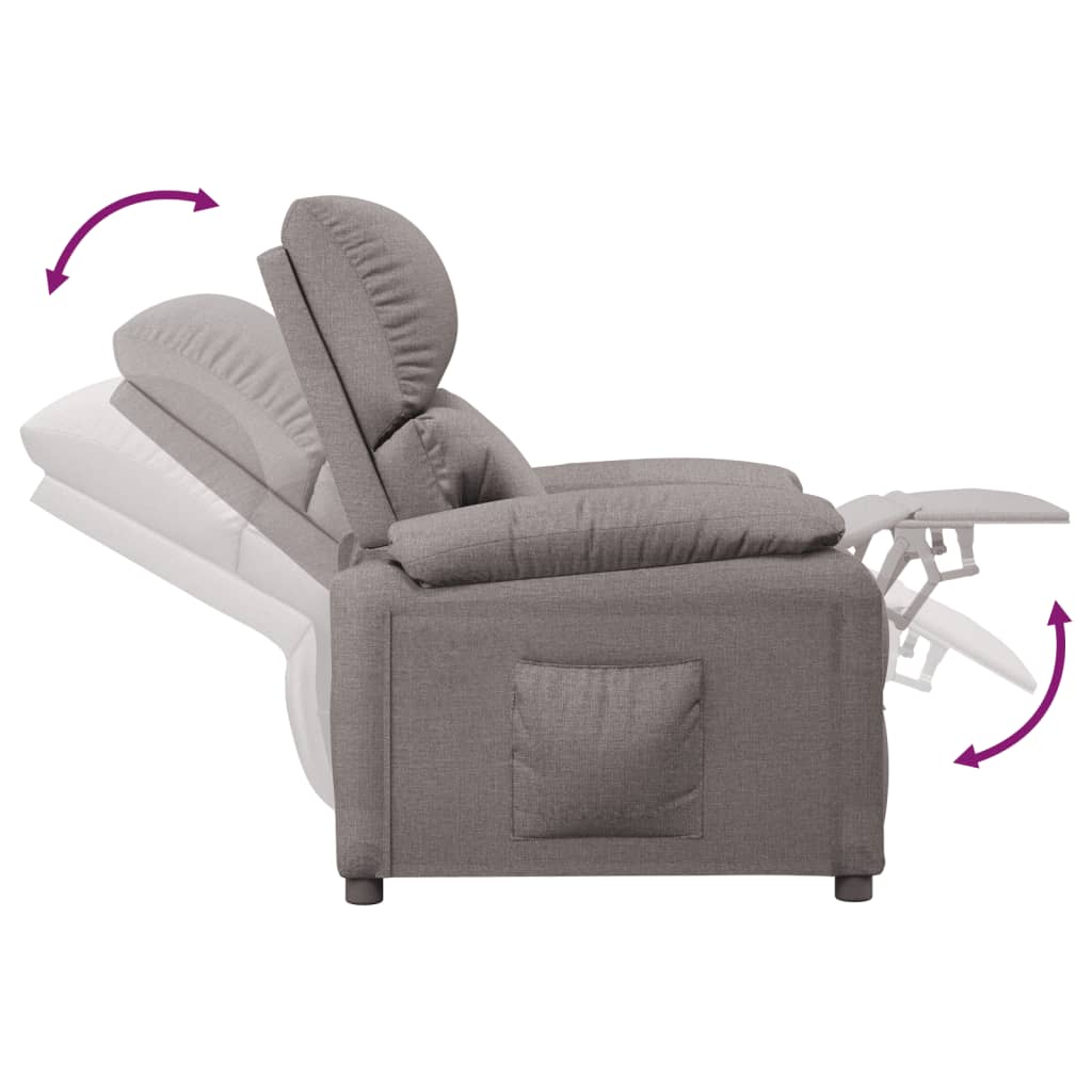 Recliner Chair Taupe Fabric