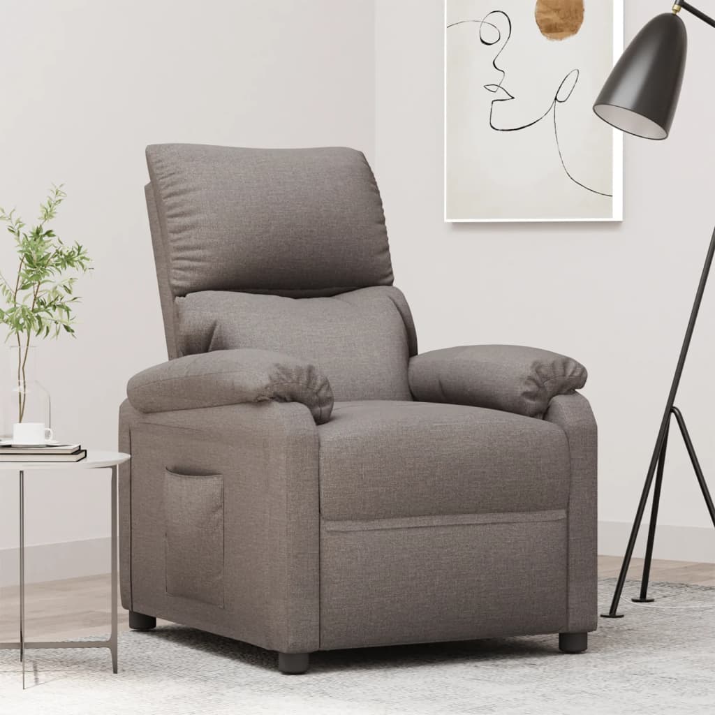 Recliner Chair Taupe Fabric