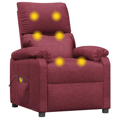 Massage Chair Wine Red Fabric