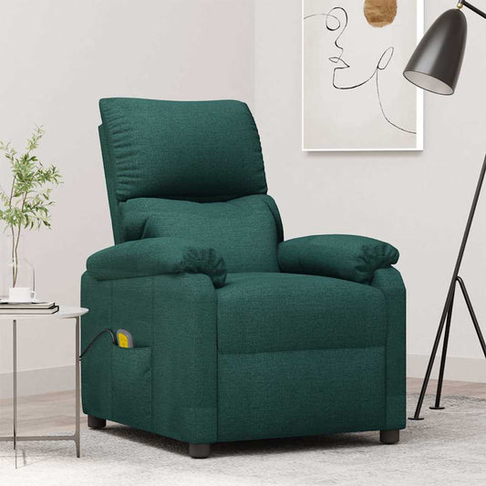 Massage Chair Dark Green Fabric