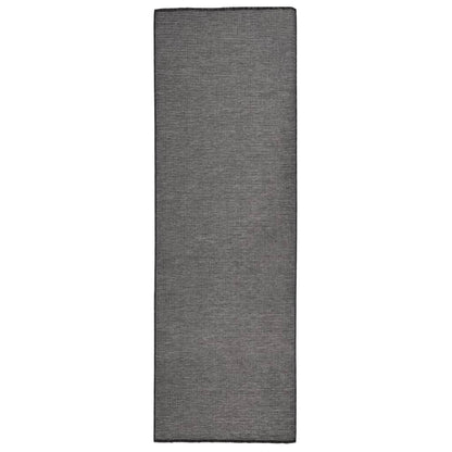Outdoor Flatweave Rug 80x250 cm Grey