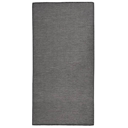 Outdoor Flatweave Rug 100x200 cm Grey