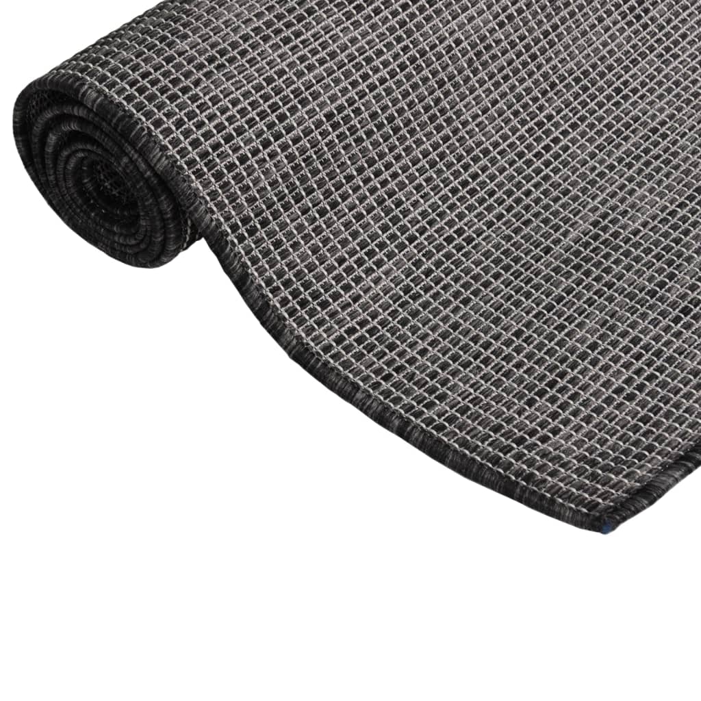 Outdoor Rug | Grey | Polypropylene | 100x200 cm | Durable | Outdoor Rug