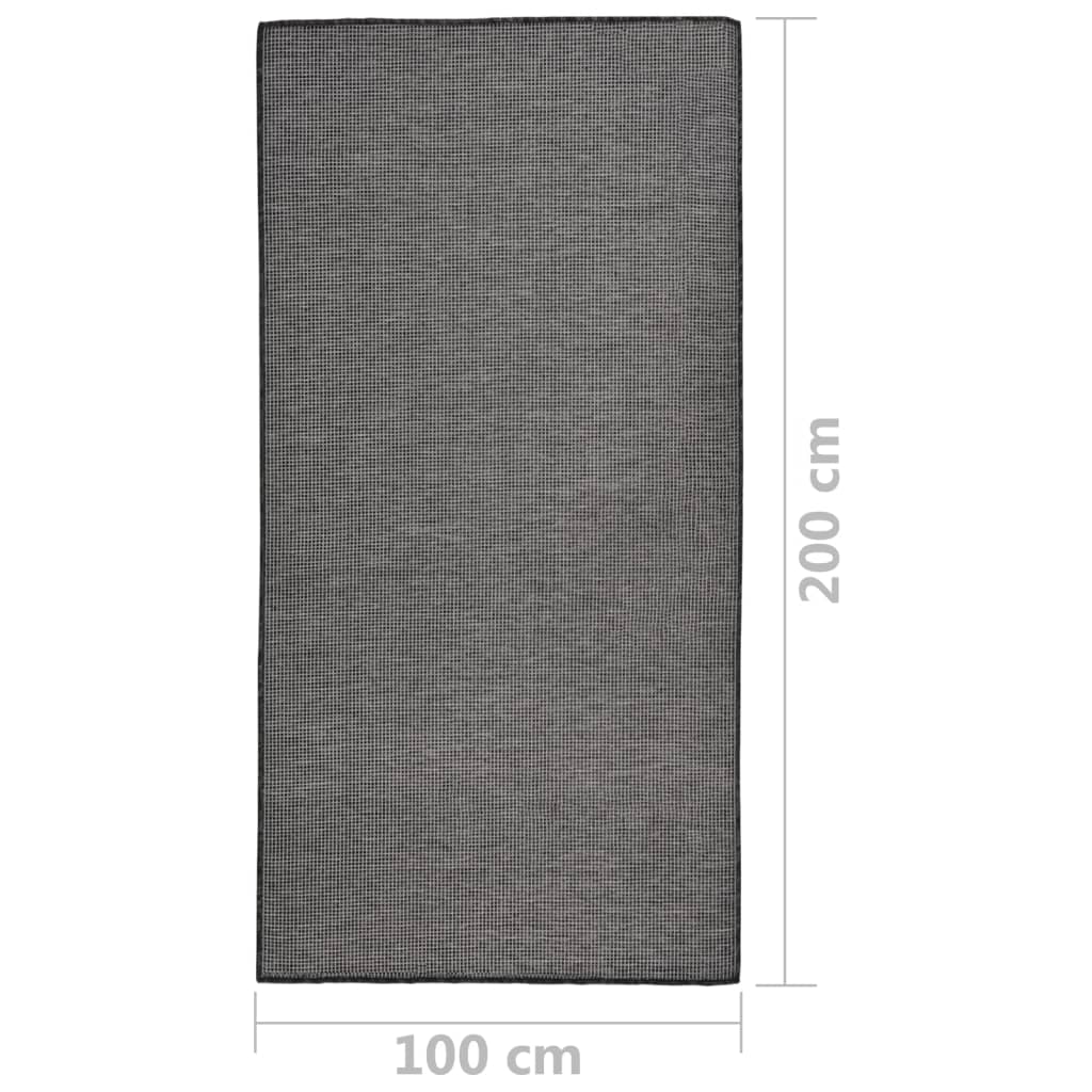 Outdoor Rug | Grey | Polypropylene | 100x200 cm | Durable | Outdoor Rug