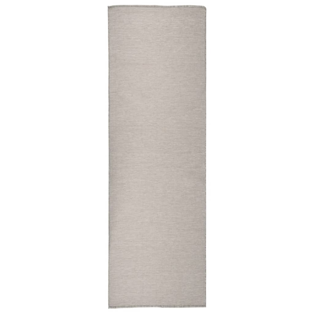 Outdoor Flatweave Rug 80x250 cm Light Grey