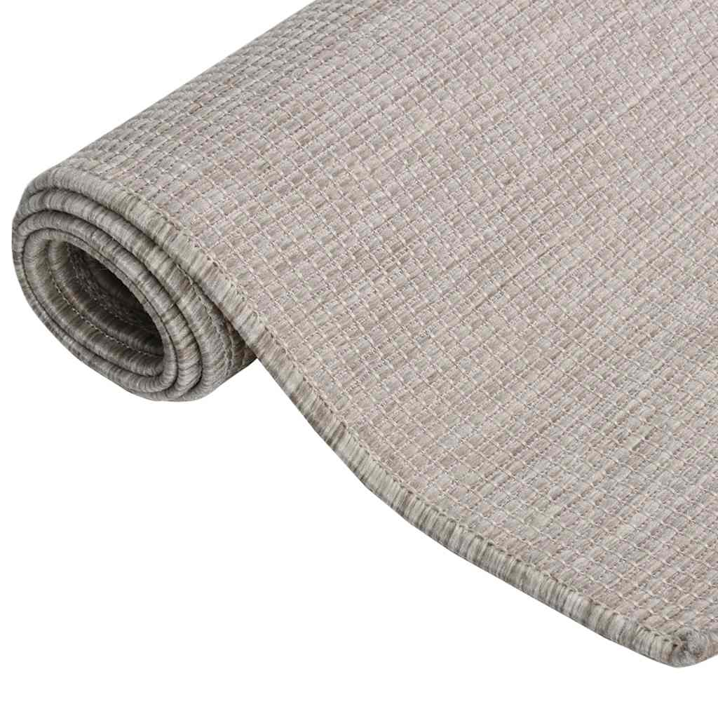 340782 vidaXL Outdoor Flatweave Rug 140x200 cm Light Grey