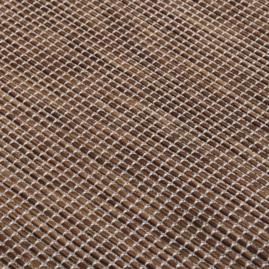 340786 vidaXL Outdoor Flatweave Rug 80x250 cm Brown