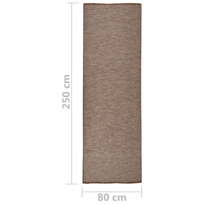340786 vidaXL Outdoor Flatweave Rug 80x250 cm Brown
