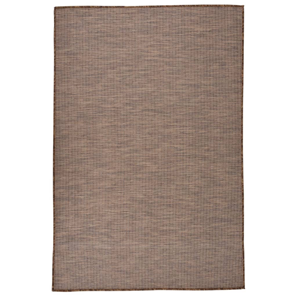 Outdoor Flatweave Rug 120x170 cm Brown