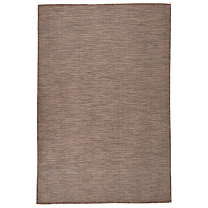 Outdoor Flatweave Rug 120x170 cm Brown