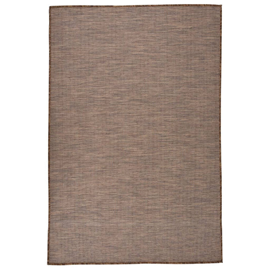Outdoor Flatweave Rug 120x170 cm Brown