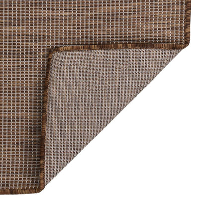 Outdoor Flatweave Rug 120x170 cm Brown