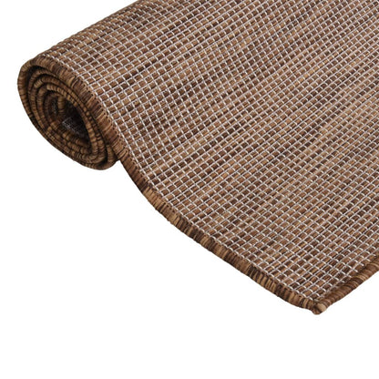 Outdoor Flatweave Rug 120x170 cm Brown