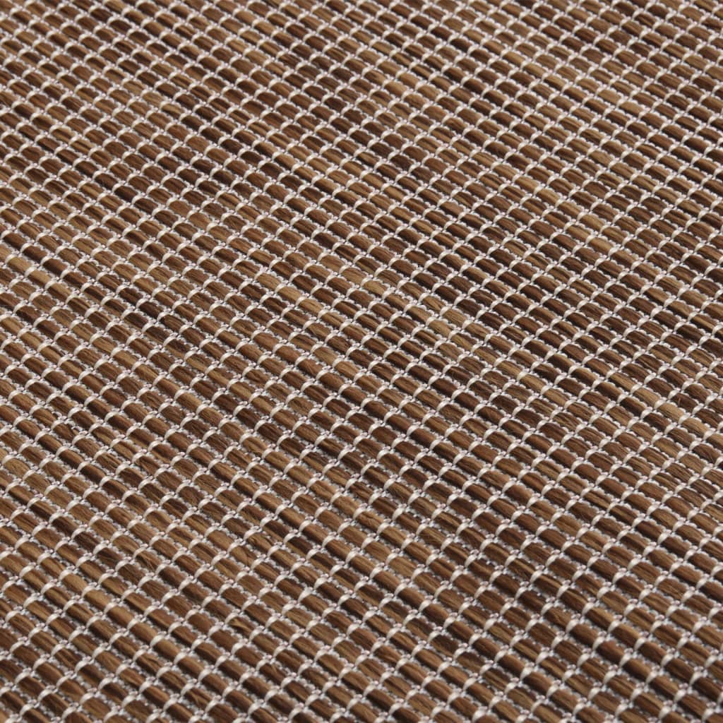 Outdoor Flatweave Rug 120x170 cm Brown