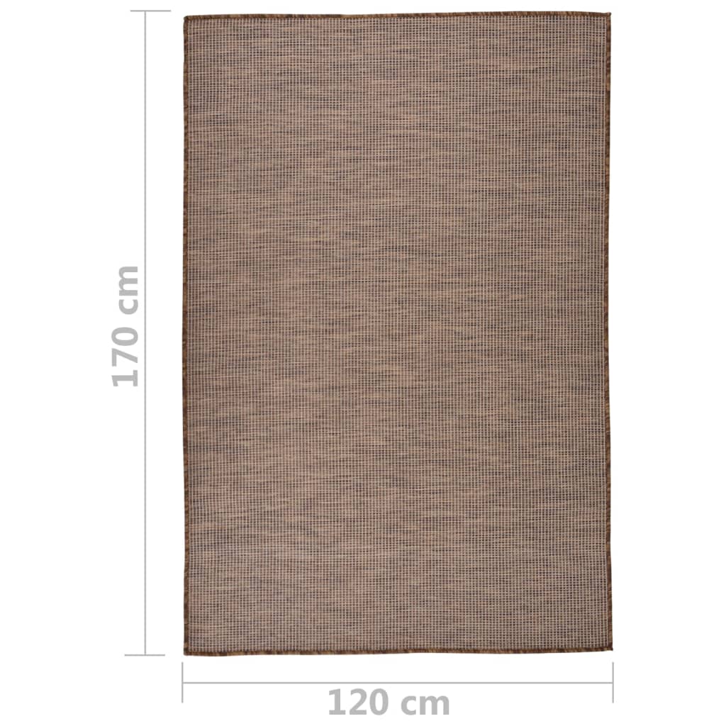Outdoor Flatweave Rug 120x170 cm Brown