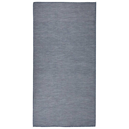 340794 vidaXL Outdoor Flatweave Rug 100x200 cm Blue