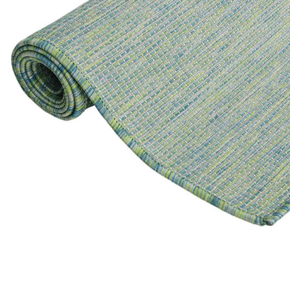 340799 vidaXL Outdoor Flatweave Rug 80x150 cm Turquoise