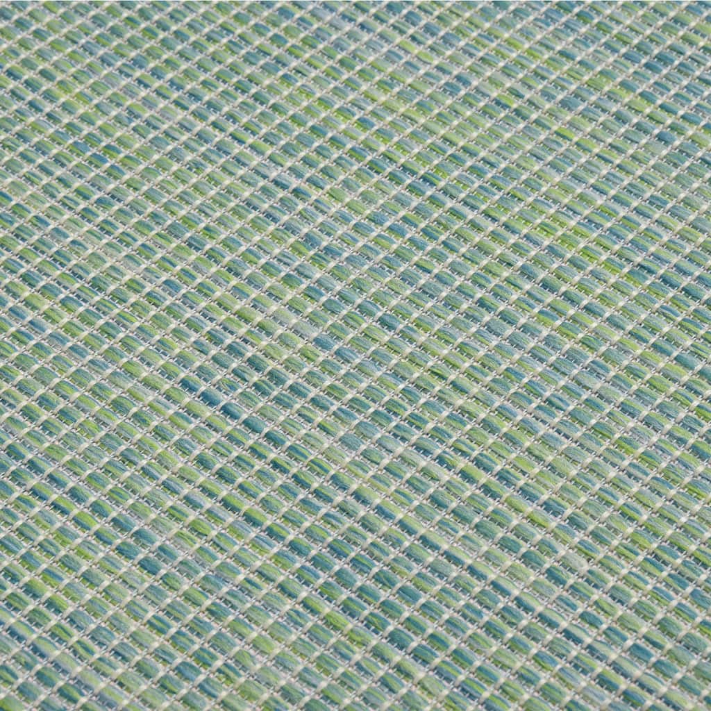 340799 vidaXL Outdoor Flatweave Rug 80x150 cm Turquoise