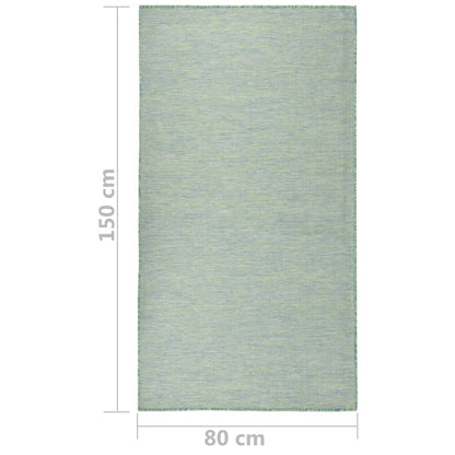 340799 vidaXL Outdoor Flatweave Rug 80x150 cm Turquoise