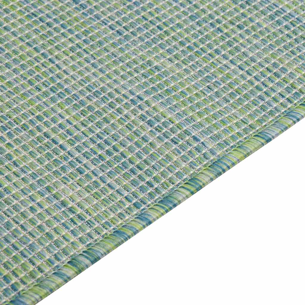 Outdoor Flatweave Rug 80x250 cm Turquoise